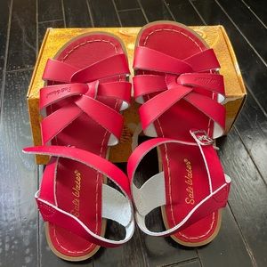 NIB Red Leather Saltwater Sandals